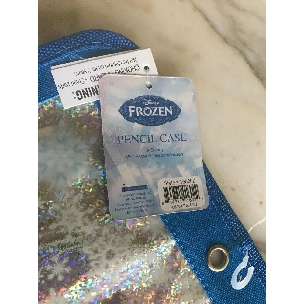 Disney Frozen Olaf Pencil Case With Glittery Snowflake Design & 3-Ring Holes